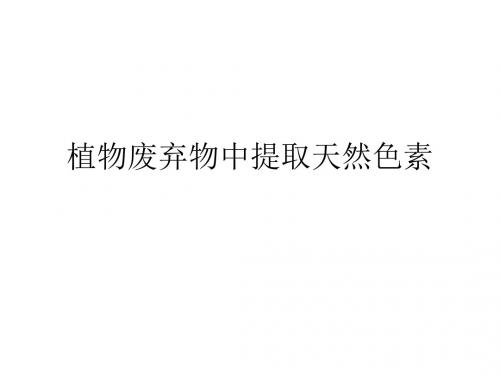 植物废弃物中提取天然色素