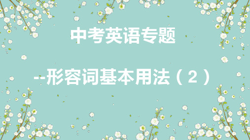 中考英语专项--形容词基本用法(2)(共22张PPT)