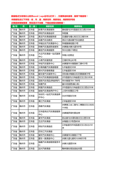 2020新版广东省梅州市五华县汽车装潢工商企业公司商家名录名单联系电话号码地址大全106家
