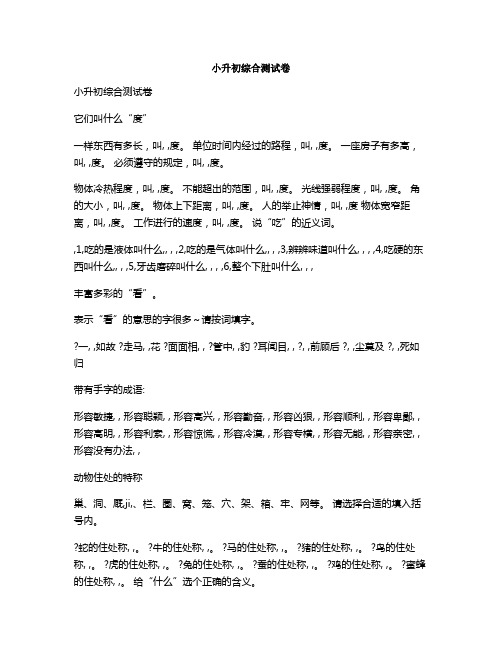 小升初综合测试卷4