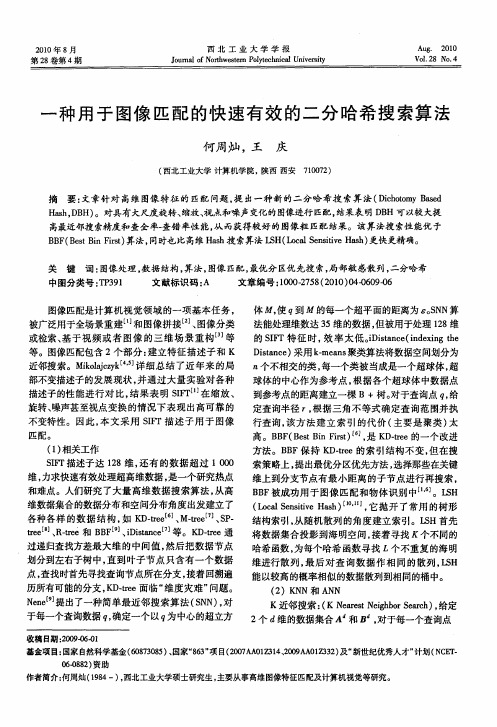 一种用于图像匹配的快速有效的二分哈希搜索算法