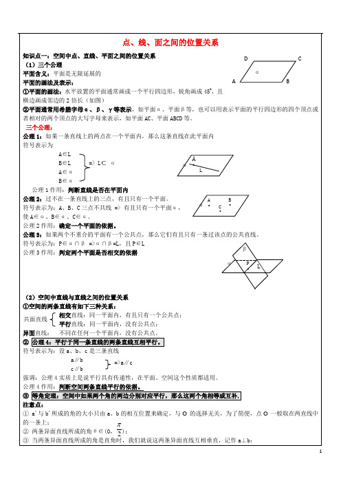 高中数学第一章立体几何初步1.2点线面之间的位置关系素材苏教版必修2