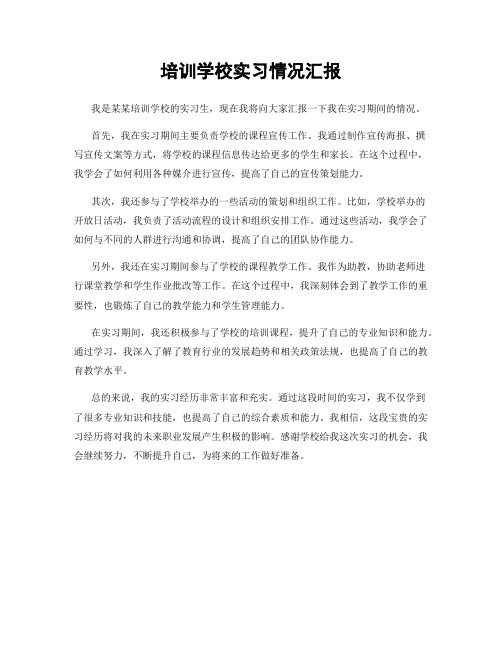 培训学校实习情况汇报