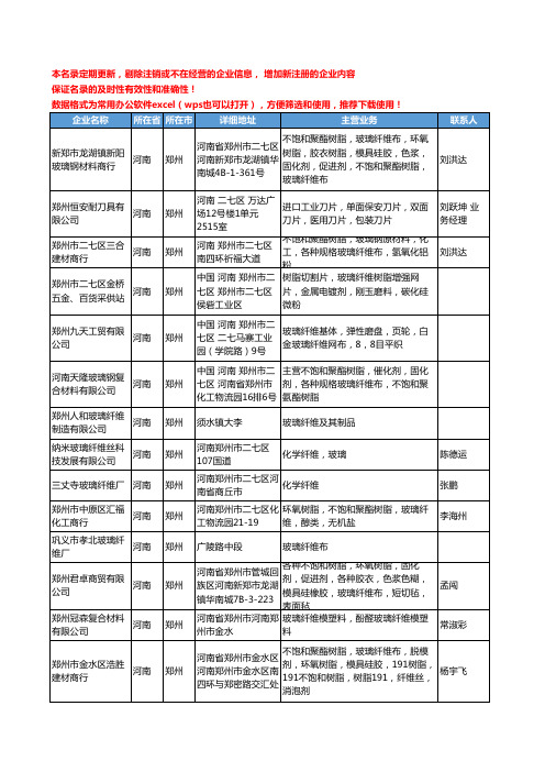 2020新版河南省郑州玻璃纤维工商企业公司名录名单黄页大全49家