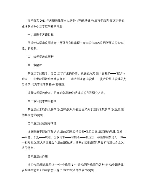 万学海文2011年考研法律硕士大纲变化详解：法理学(三)_图.