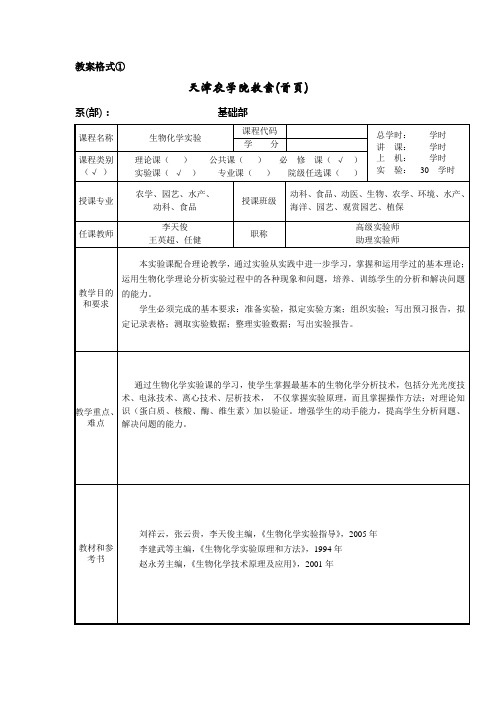 教案标准格式