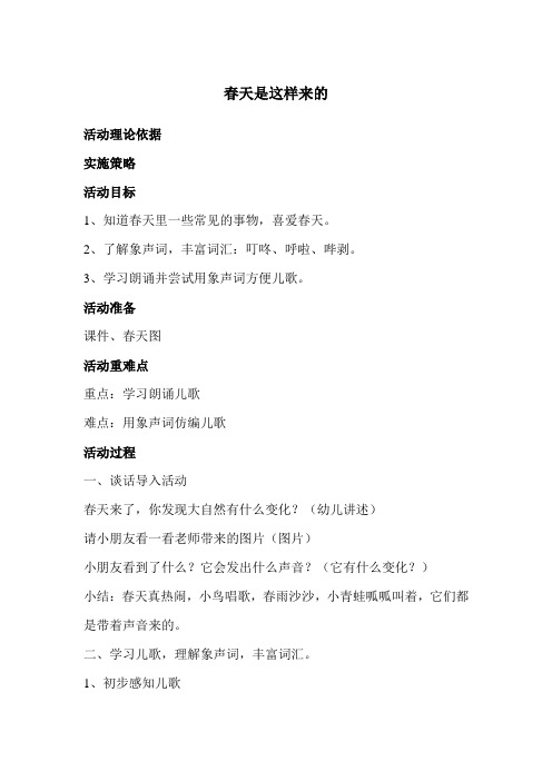 春天是这样来的