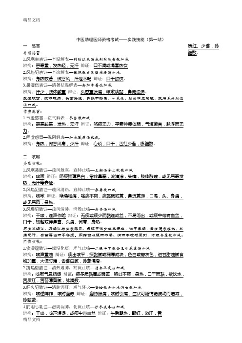 最新中医执业助理医师资格考试——实践技能(第一站)