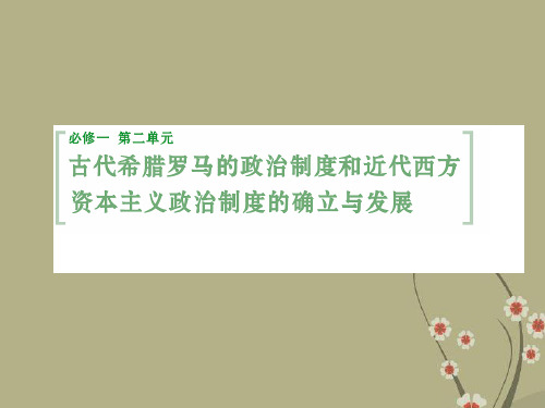 高考历史一轮总复习 第二单元 第3课时 古代希腊民主政治和罗马法的起源与发展课件 新人教版必修1