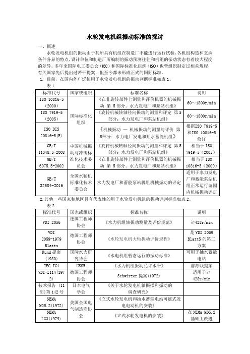 (完整版)水轮发电机组振动标准的探讨