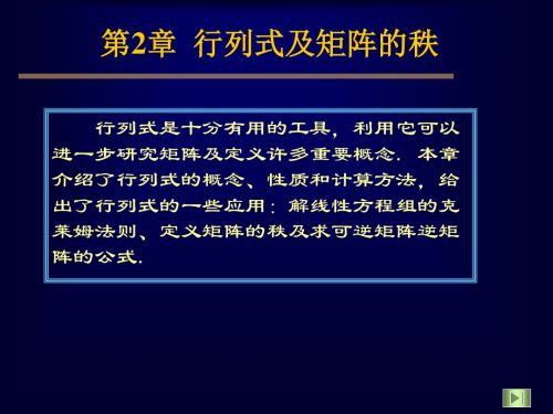 第2章行列式及矩阵的秩ppt课件