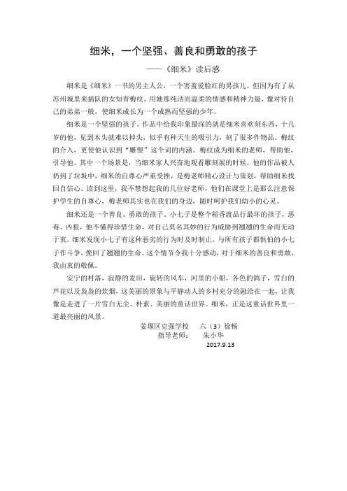 细米,一个坚强、善良和勇敢的孩子