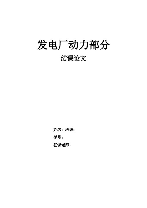 结课论文--发电厂动力部分