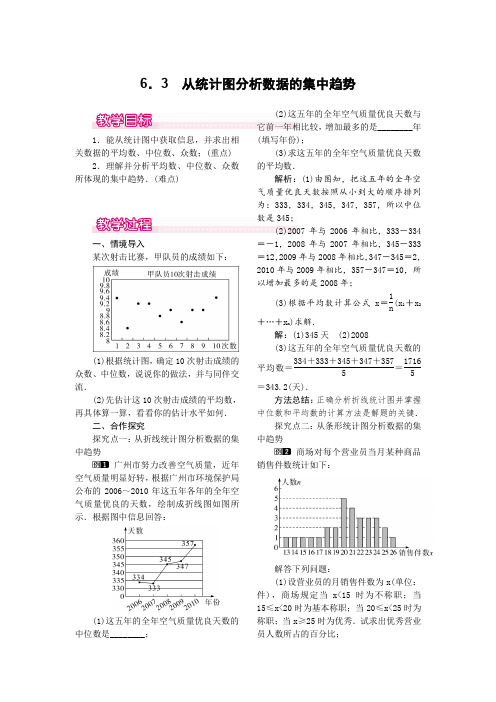 北师大版八年级上册数学 6.3  从统计图分析数据的集中趋势 优秀教案  