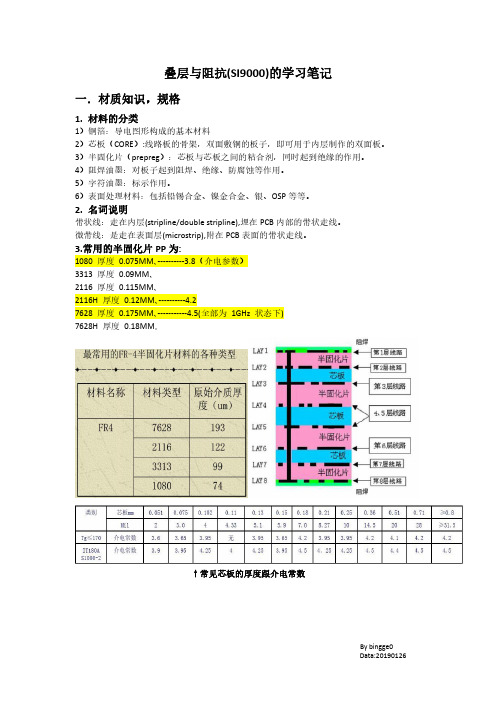 叠层与阻抗(SI9000)的学习笔记