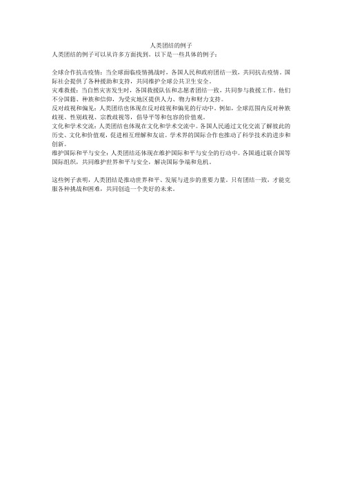 人类团结的例子