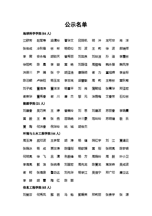 成都理工大学2010届校优秀毕业生名单