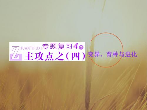 2018学年高中三维专题二轮复习生物江苏专版课件：第一