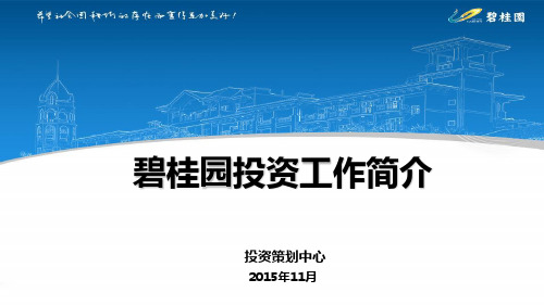 【项目总培训】碧桂园投资业务简介