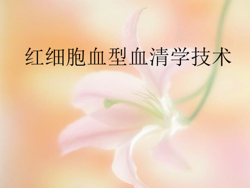 红细胞血型血清学技术