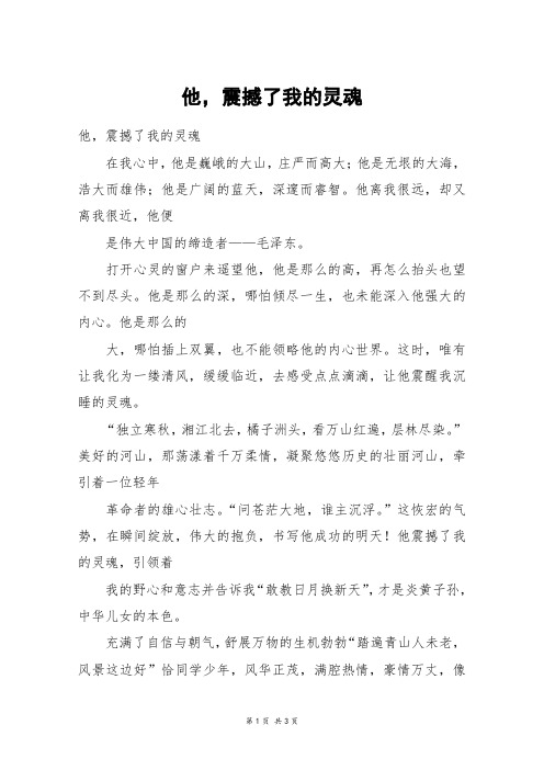他,震撼了我的灵魂_高一作文