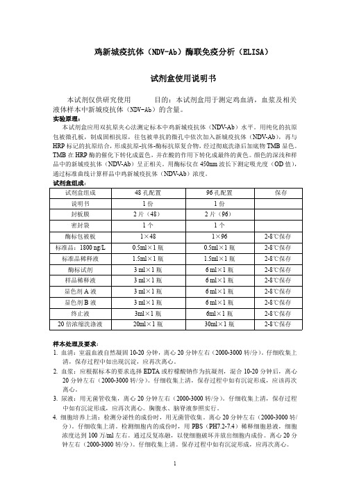 鸡新城疫抗体(NDV-Ab)说明书