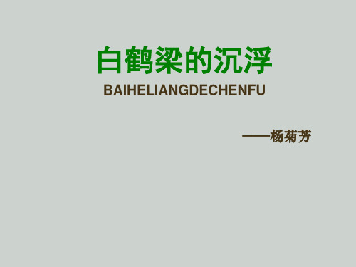 最新北师大版六年级下语文-白鹤梁的沉浮课件