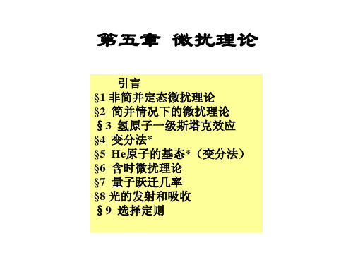 微扰理论讲义