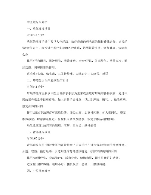 中医理疗策划书