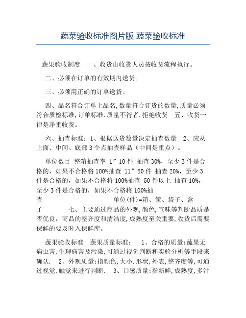 热门-蔬菜验收标准图片版蔬菜验收标准