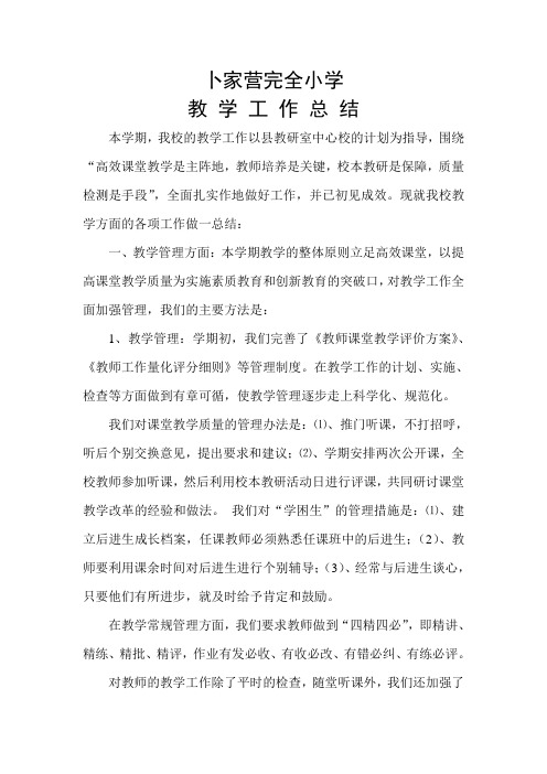 教学工作总结2013.1新