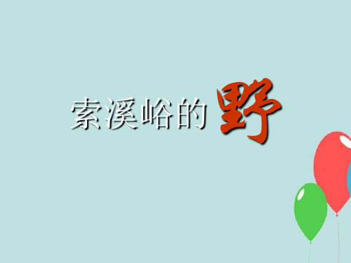 新人教版六年级语文上《《索溪峪的“野”》课件
