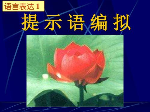 高考复习提示语编拟 PPT课件