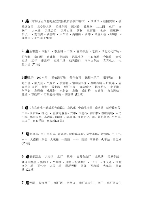 宜宾公交线路大全