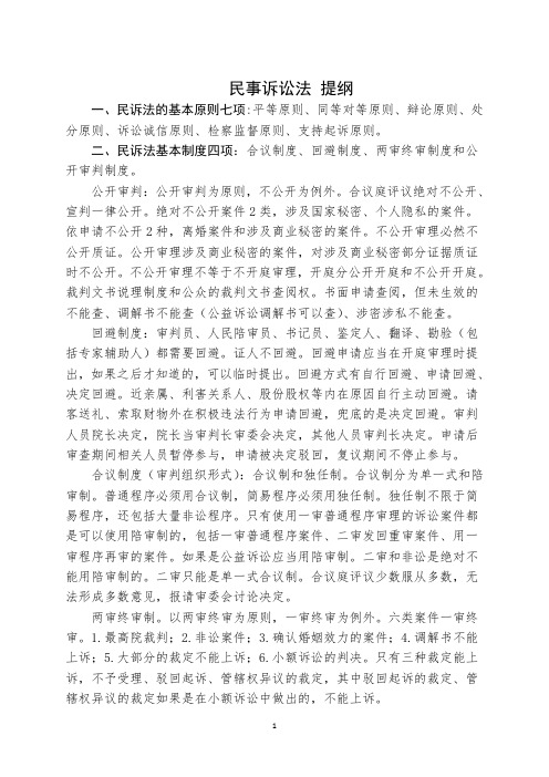 民事诉讼法-法考记忆提纲