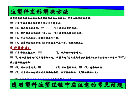 注塑件变形的原因及解决方法