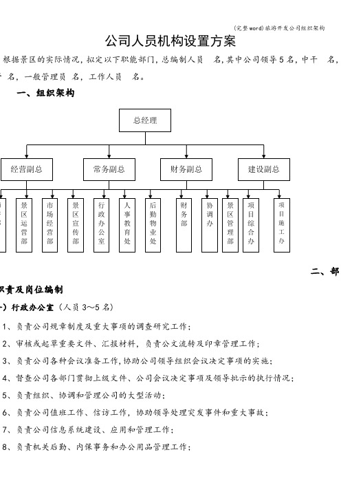 (完整word)旅游开发公司组织架构