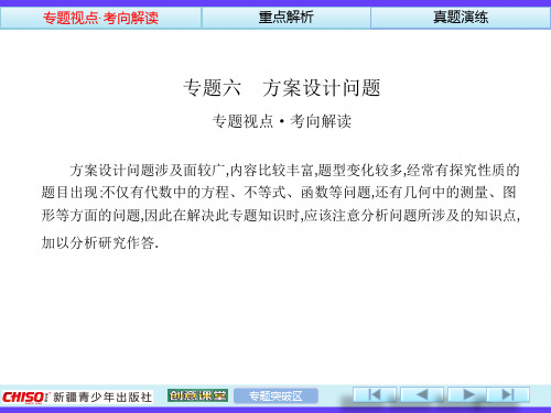 2014中考数学总复习专题6方案问题