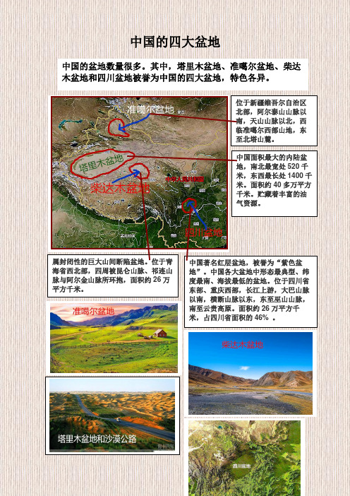 中国的四大盆地图解