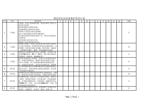 洗衣房设备维护保养计划share