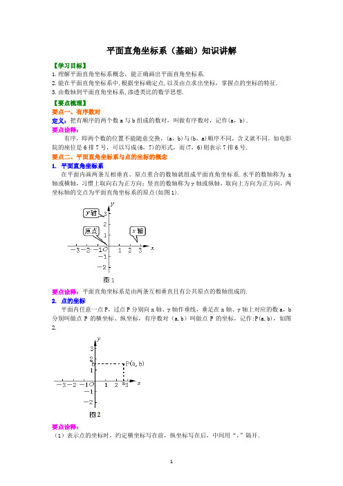 平面直角坐标系基础(学生版)