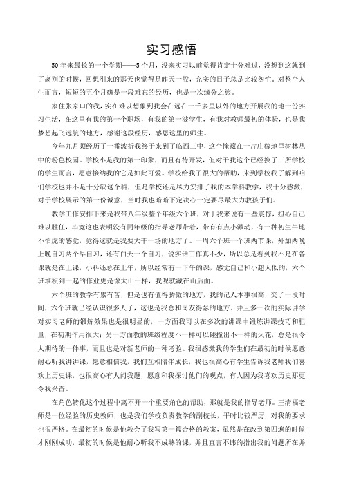 历史张xx实习总结