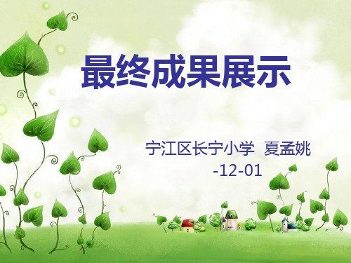 (推荐)最终成果展示精选PPT
