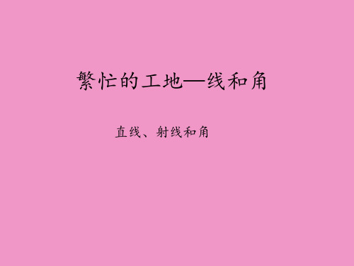 青岛版六年制小学四年级数学上册繁忙的工地—线和角-直线、射线和角