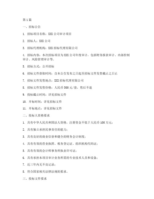 审计公司要招标文件(3篇)