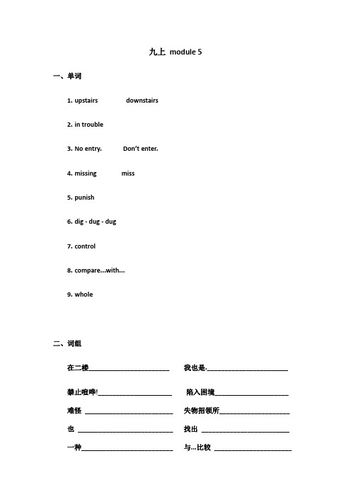 外研九年级上册 module 5 复习学案(无答案)