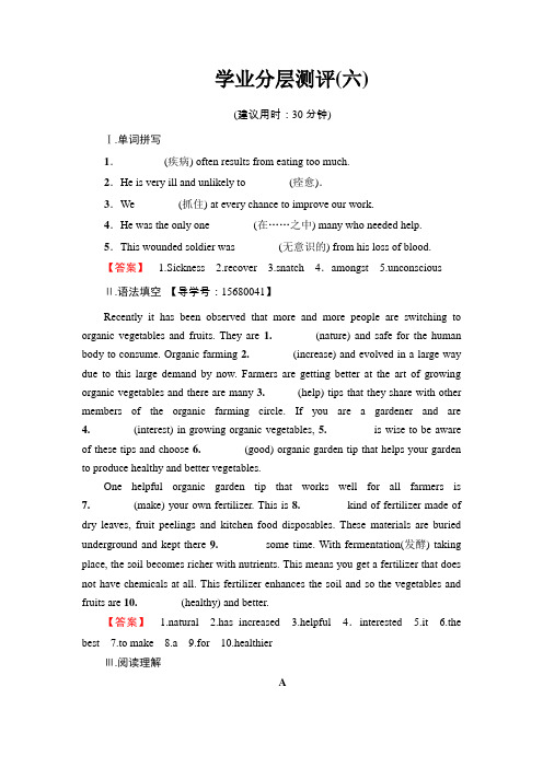 新高中英语人教版选修9 Unit 3 Period Ⅳ Using Language 学业分层测评6【含解析】
