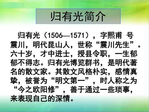 人教版高中语文选修《中国古代诗歌散文欣赏》第六单元项脊轩志 (共23张PPT)