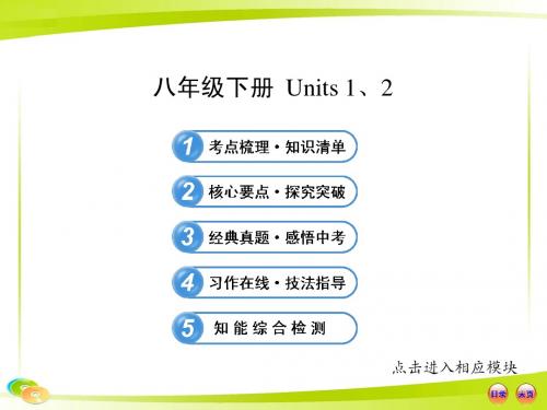 2013版中考英语全程复习方略课件(人教版八下Units1-2)