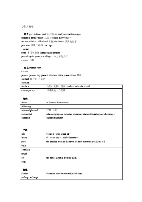 雅思小作文常用词汇短语例句同义词整理解析